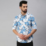 White Printed Casual Shirt