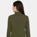 Women Olive Green Solid Full sleeves Lounge Top
