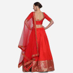 Red Art Silk Flared Lehenga