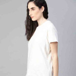 Women White Cotton Pure Cotton T-shirt