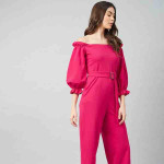 Women Pink Solid Jumpsuit