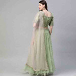 Green Net Aline Lehenga