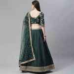 Green Art Silk Aline Lehenga
