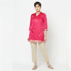 Pink Embroidered Tunic