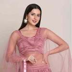 Pink Silk Flared Lehenga
