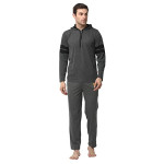 Cotton Blend Track Suit For Men With Hodded Full Sleeve T-Shirt and Track Pant
