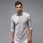 Grey Solid Casual Shirt