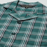 Men Green & White Checked Cotton Night suit