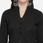 Black Pure Cotton Unstitched Dress Material