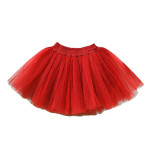 Girls Red Flared Mini Skirt