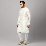 Banarasi Dupion Silk Solid Kurta Churidar Pyjama Set for Men