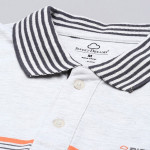 Men Off White & Grey Striped Night suit