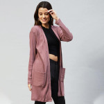 Women Self Design Longline Shrug