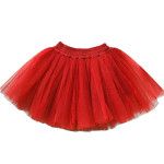 Girls Red Flared Mini Skirt