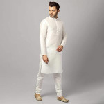 Banarasi Dupion Silk Solid Kurta Churidar Pyjama Set for Men