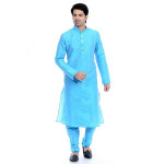 Men's Cream Cotton Silk Blend Kurta and Pyjama Set