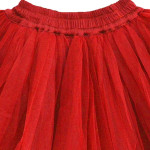 Girls Red Flared Mini Skirt