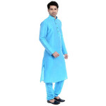 Men's Cream Cotton Silk Blend Kurta and Pyjama Set