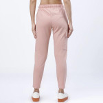 Women Rose Solid Slim-Fit Cargo Track Pants